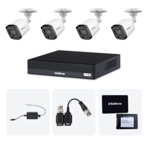 Kit 4 Cameras VHL 1220 B + DVR MHDX 1204-C 4 Canais + SSD 512GB + Fontes + Baluns