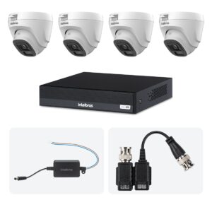 Kit 4 Cameras VHL 1220 D + DVR MHDX 1204-C 4 Canais + Fontes + Baluns