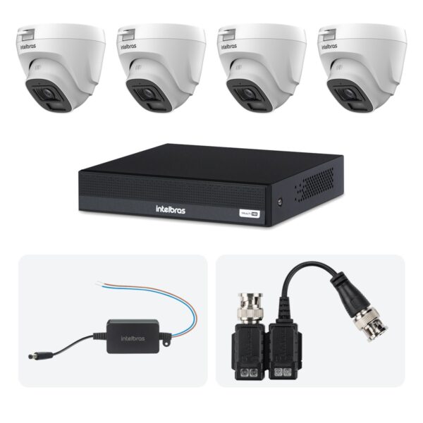 Kit 4 Cameras VHL 1220 D + DVR MHDX 1204-C 4 Canais + Fontes + Baluns