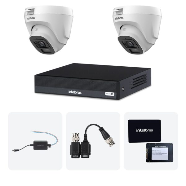 Kit 2 Cameras VHL 1220 D + DVR MHDX 1204-C 4 Canais + SSD 512GB + Fontes + Baluns