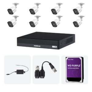 Kit 8 Cameras VHL 1220 B + DVR MHDX 1208-C 8 Canais + HD 1TB + Fontes + Baluns