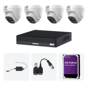 Kit 4 Cameras VHL 1220 D + DVR MHDX 1204-C 4 Canais + HD 1TB + Fontes + Baluns
