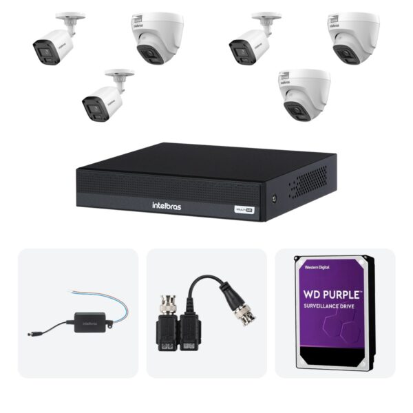 Kit 6 Cameras VHL 1220 B e D + DVR MHDX 1208-C 8 Canais + HD 1TB + Fontes + Baluns