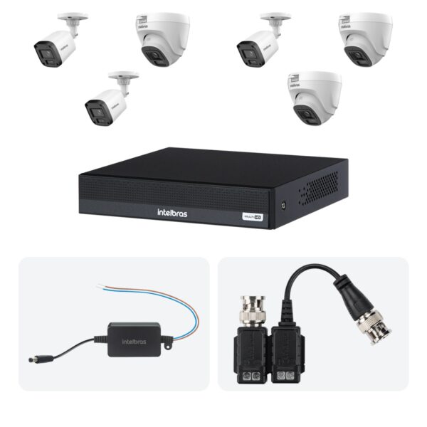 Kit 6 Cameras VHL 1220 B e D + DVR MHDX 1208-C 8 Canais + Fontes + Baluns